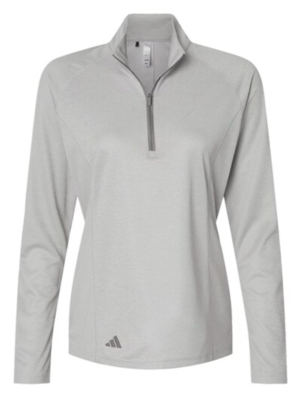 Adidas Women’s Light Gray Space Dyed Quarter-Zip Pullover Top Size M